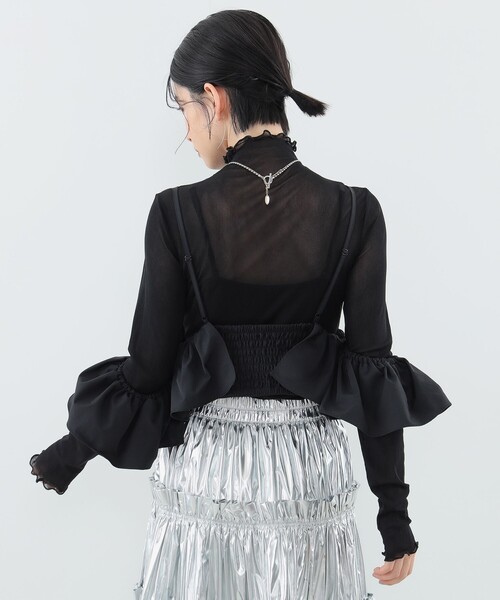 CAROLINA GLASER（カロリナ グレイサー）の「オフショルダー ビスチェ（キャミソール・レディース・ピンク/ブラック・ONE SIZE）」の9枚目の写真