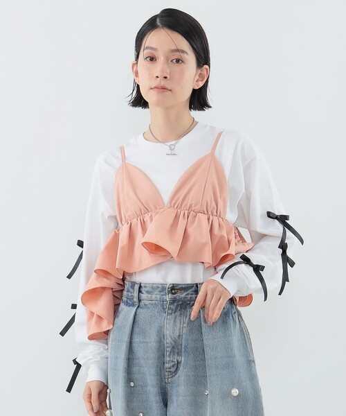 CAROLINA GLASER（カロリナ グレイサー）の「オフショルダー ビスチェ（キャミソール・レディース・ピンク/ブラック・ONE SIZE）」の22枚目の写真