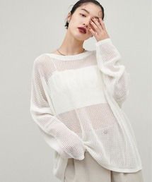 【LARUTA】ロゴメッシュニットプルオーバー
