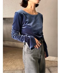 BLACK BY MOUSSY | 2way velour tops(2ウェイベロアトップス)(Tシャツ/カットソー)