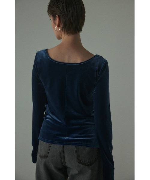 BLACK BY MOUSSY（ブラックバイマウジー）の「2way velour tops（2ウェイベロアトップス)（Tシャツ/カットソー・レディース・ブルー/オレンジ/ブラウン・FREE）」の6枚目の写真