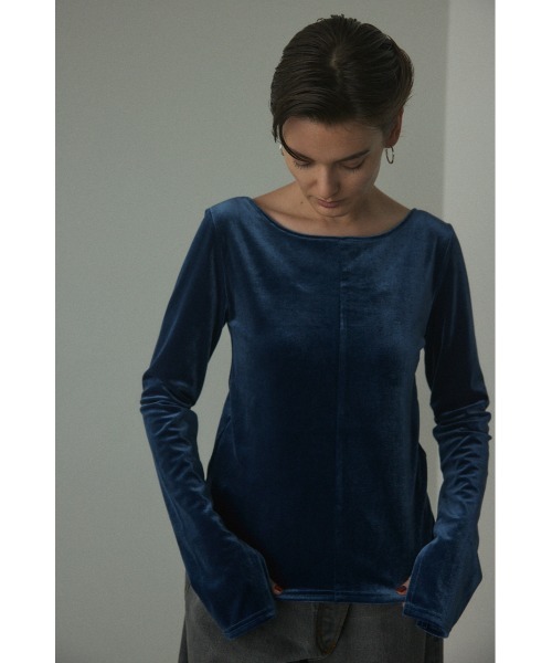 BLACK BY MOUSSY（ブラックバイマウジー）の「2way velour tops（2ウェイベロアトップス)（Tシャツ/カットソー・レディース・ブルー/オレンジ/ブラウン・FREE）」の7枚目の写真