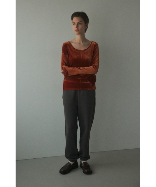 BLACK BY MOUSSY（ブラックバイマウジー）の「2way velour tops（2ウェイベロアトップス)（Tシャツ/カットソー・レディース・ブルー/オレンジ/ブラウン・FREE）」の22枚目の写真