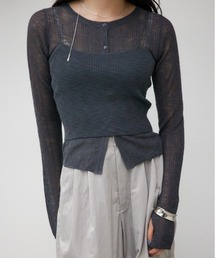 AZUL by moussy | シアーニットカーディガンキャミセット(カーディガン/ボレロ)