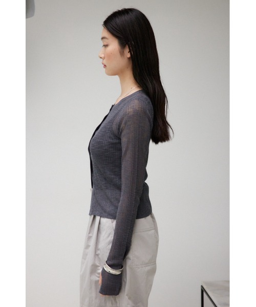 AZUL by moussy（アズールバイマウジー）の「シアーニットカーディガンキャミセット（カーディガン/ボレロ・レディース・パープル/オレンジ/チャコールグレー・FREE）」の22枚目の写真