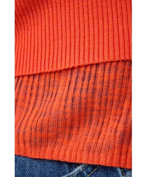 AZUL by moussy（アズールバイマウジー）の「シアーニットカーディガンキャミセット（カーディガン/ボレロ・レディース・パープル/オレンジ/チャコールグレー・FREE）」の7枚目の写真