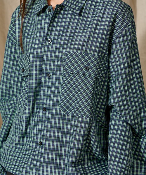 PWA PLAID BALOON SHIRT Mサイズ オンブレチェック PWA PLAID BALOON
