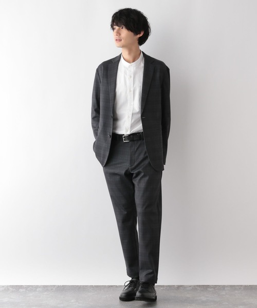 GLOBAL WORK（グローバルワーク）の「イージーケアオックス/バンドカラーシャツ/116334（シャツ/ブラウス・メンズ・サックスブルー系/オフホワイト/ライトグレー/ネイビー系5・MEDIUM/SMALL/X-LARGE/LARGE）」の5枚目の写真