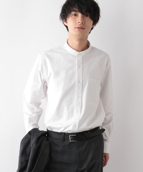 GLOBAL WORK（グローバルワーク）の「イージーケアオックス/バンドカラーシャツ/116334（シャツ/ブラウス・メンズ・サックスブルー系/オフホワイト/ライトグレー/ネイビー系5・MEDIUM/SMALL/X-LARGE/LARGE）」の7枚目の写真