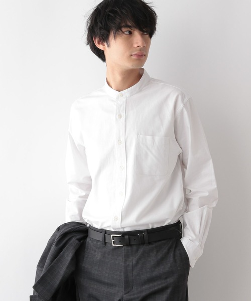 GLOBAL WORK（グローバルワーク）の「イージーケアオックス/バンドカラーシャツ/116334（シャツ/ブラウス・メンズ・サックスブルー系/オフホワイト/ライトグレー/ネイビー系5・MEDIUM/SMALL/X-LARGE/LARGE）」の8枚目の写真