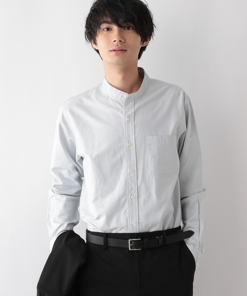 GLOBAL WORK（グローバルワーク）の「イージーケアオックス/バンドカラーシャツ/116334（シャツ/ブラウス・メンズ・サックスブルー系/オフホワイト/ライトグレー/ネイビー系5・MEDIUM/SMALL/X-LARGE/LARGE）」の12枚目の写真