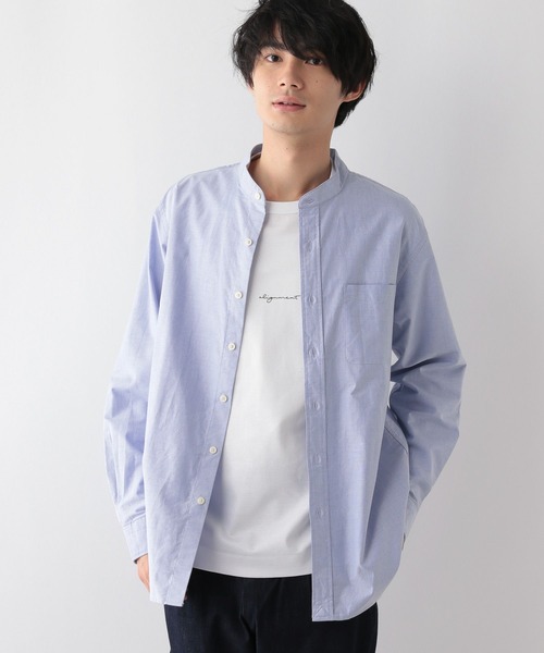 GLOBAL WORK（グローバルワーク）の「イージーケアオックス/バンドカラーシャツ/116334（シャツ/ブラウス・メンズ・サックスブルー系/オフホワイト/ライトグレー/ネイビー系5・MEDIUM/SMALL/X-LARGE/LARGE）」の20枚目の写真