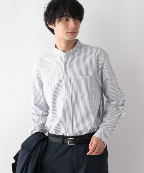 GLOBAL WORK（グローバルワーク）の「イージーケアオックス/バンドカラーシャツ/116334（シャツ/ブラウス・メンズ・サックスブルー系/オフホワイト/ライトグレー/ネイビー系5・MEDIUM/SMALL/X-LARGE/LARGE）」の15枚目の写真