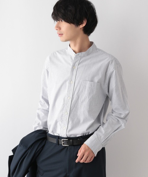 GLOBAL WORK（グローバルワーク）の「イージーケアオックス/バンドカラーシャツ/116334（シャツ/ブラウス・メンズ・サックスブルー系/オフホワイト/ライトグレー/ネイビー系5・MEDIUM/SMALL/X-LARGE/LARGE）」の16枚目の写真