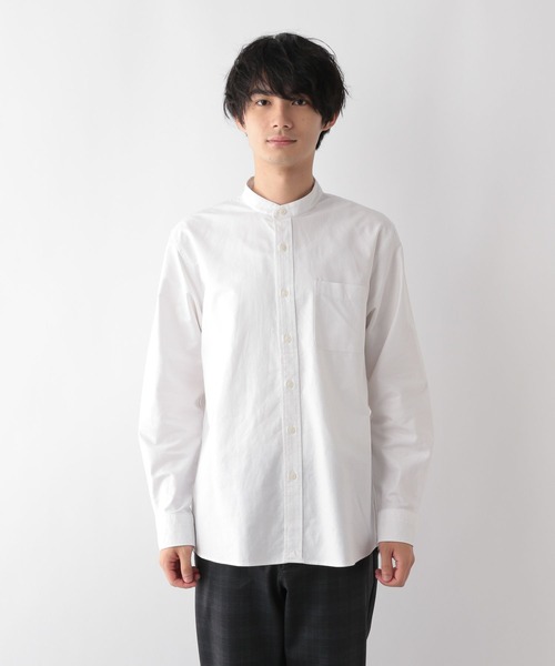 GLOBAL WORK（グローバルワーク）の「イージーケアオックス/バンドカラーシャツ/116334（シャツ/ブラウス・メンズ・サックスブルー系/オフホワイト/ライトグレー/ネイビー系5・MEDIUM/SMALL/X-LARGE/LARGE）」の21枚目の写真