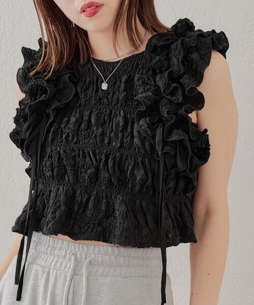 Chico（チコ）の「【セットアップ対応】フリル2wayブラウス（シャツ/ブラウス・レディース・ブラック/ベージュ/ホワイト系その他2・FREE）」の12枚目の写真