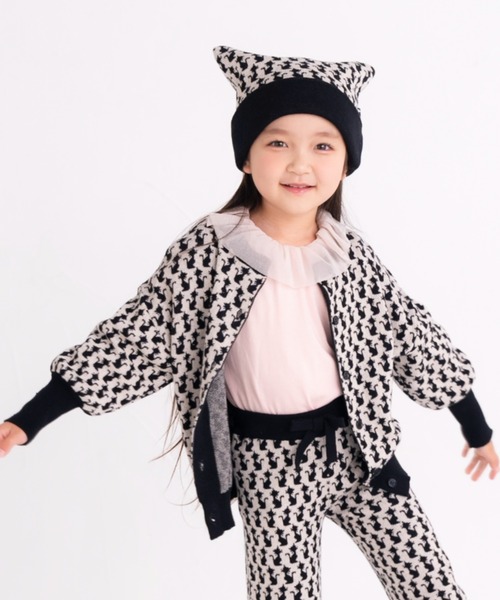 【綿100％】２ＷＡＹＣａｔジャガードセーター/カーディガン ＃猫柄（カーディガン/ボレロ）｜nino（ニノ）