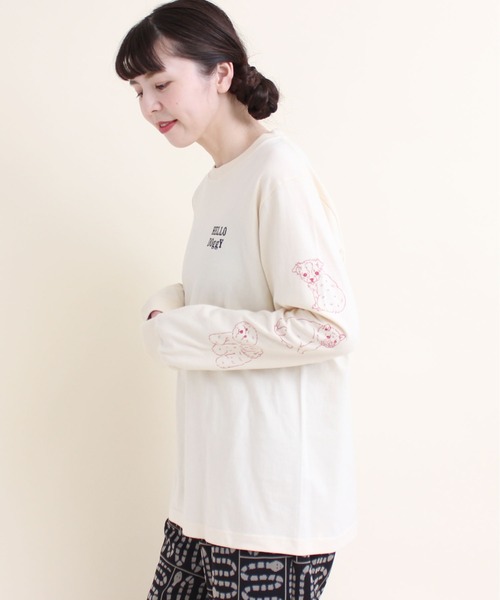 didizizi（ディディジジ）の「振り向きワンコ　ロンT（Tシャツ/カットソー・レディース・グレー/ベージュ・FREE）」の21枚目の写真