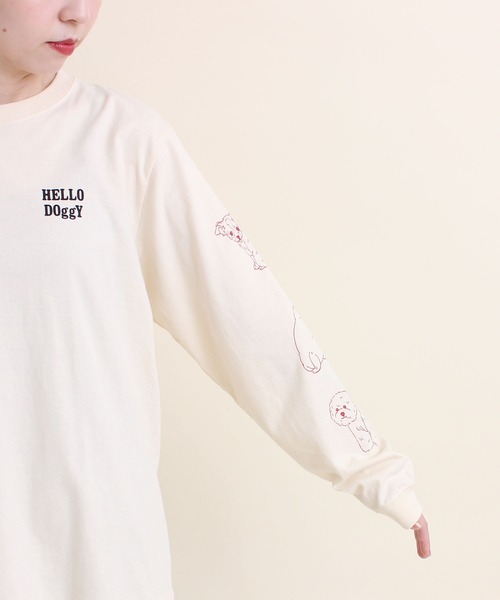 didizizi（ディディジジ）の「振り向きワンコ　ロンT（Tシャツ/カットソー・レディース・グレー/ベージュ・FREE）」の12枚目の写真