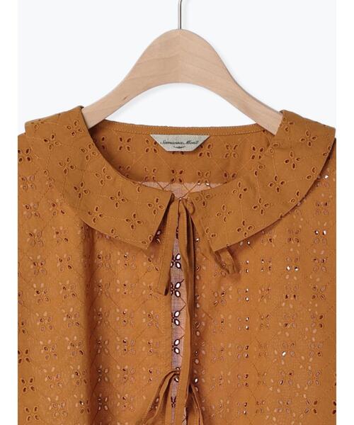 Samansa Mos2（サマンサ モスモス）の「オーバーレース刺繍ブラウス（シャツ/ブラウス・レディース・オレンジ/キナリ/カーキ/ブラック・F）」の14枚目の写真