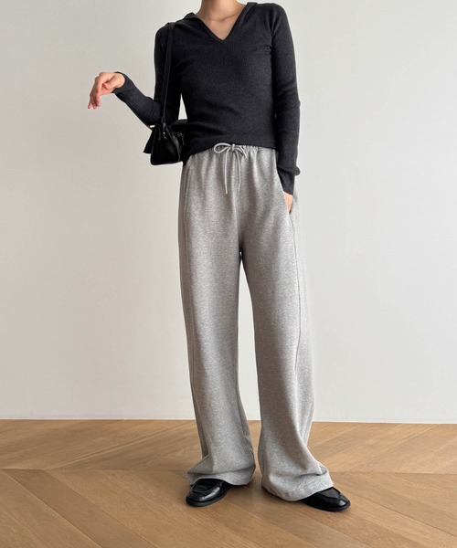 CANAL JEAN(キャナルジーン)の「El mar シームスウェットパンツ(スウェットパンツ・レディース・ブラック/ベージュ/グレー・ONE SIZE)」の9枚目の写真