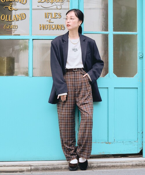 FREAK'S STORE（フリークスストア）の「ウーリータッチ テーラードジャケット/パワーショルダー（テーラードジャケット・レディース・ライトグレー/ブラウン/ネイビー・ﾌﾘ-）」の19枚目の写真