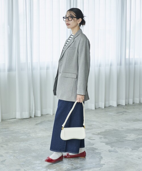 FREAK'S STORE（フリークスストア）の「ウーリータッチ テーラードジャケット/パワーショルダー（テーラードジャケット・レディース・ライトグレー/ブラウン/ネイビー・ﾌﾘ-）」の5枚目の写真