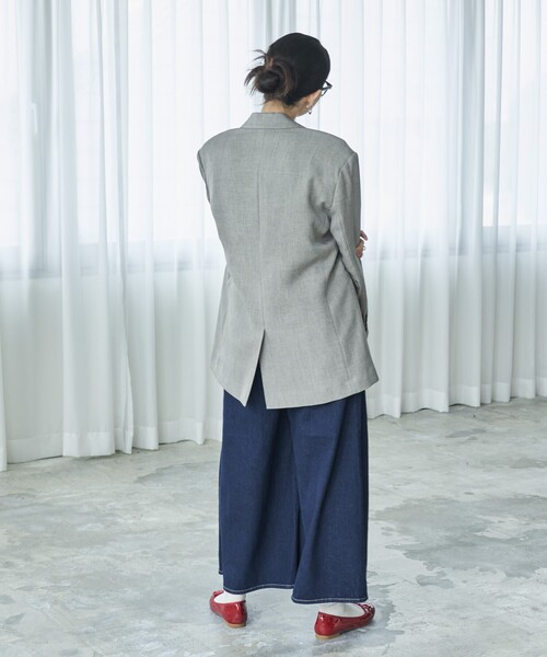 FREAK'S STORE（フリークスストア）の「ウーリータッチ テーラードジャケット/パワーショルダー（テーラードジャケット・レディース・ライトグレー/ブラウン/ネイビー・ﾌﾘ-）」の6枚目の写真