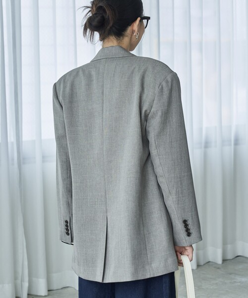 FREAK'S STORE（フリークスストア）の「ウーリータッチ テーラードジャケット/パワーショルダー（テーラードジャケット・レディース・ライトグレー/ブラウン/ネイビー・ﾌﾘ-）」の11枚目の写真