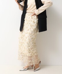 NOLLEY’S | 《セットアップ対応》ウォッシャブルチュール刺繍タイトスカート(スカート)