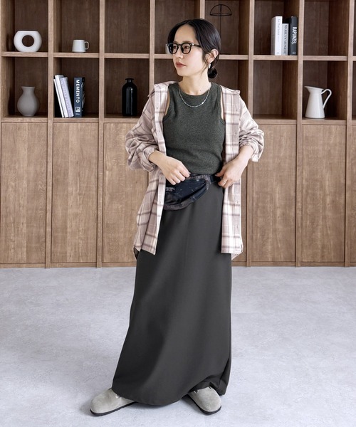 reca(レカ)の「チェックBIGシャツ(シャツ/ブラウス・レディース・アイボリー/ブラック/ライトベージュ/ブラウン/ボルドー/ラベンダー/ライトブルー・FREE)」の10枚目の写真