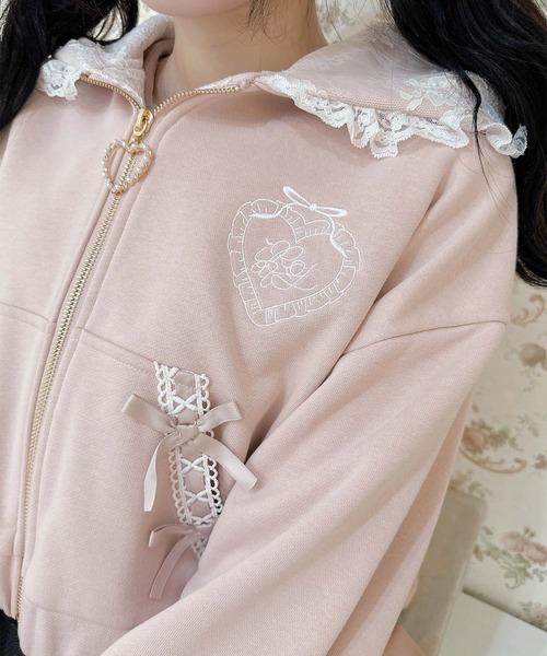 ROJITA（ロジータ）の「ポイントハート刺繍パーカー（パーカー）」 - WEAR