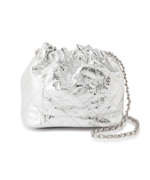 EDIT COLOGNE（エディットコロン）の「メタリック巾着（ショルダーバッグ・レディース・シルバー/ブラック・ﾌﾘ-）」の12枚目の写真