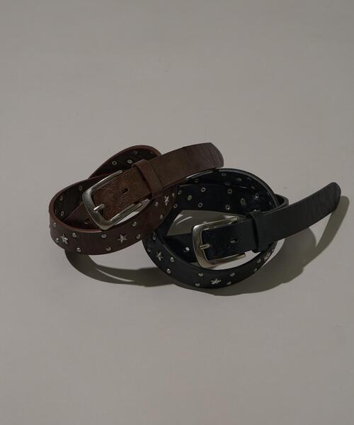 WEGO（ウィゴー）の「WEGO/ヴィンテージスタッズベルト（ベルト・メンズ・ブラック/ブラウン・FREE）」の3枚目の写真