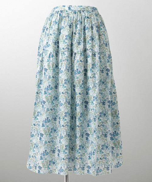 【セール】ティアード スカート Made with Liberty Fabric HUIT（スカート）｜HUIT bouquet（ユイット）