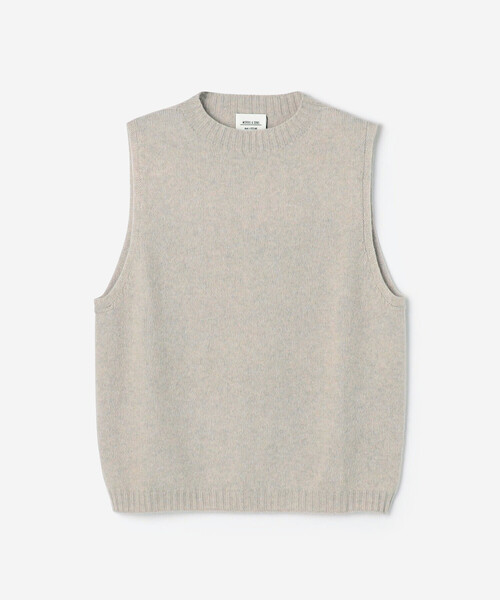 Morris & Sons（モリスアンドサンズ）の「MORRIS & SONS | ジーロンラム クルーネックベスト WOMEN（ベスト・レディース・ベージュ/オートミール/ネイビー/ブラック・F）」の4枚目の写真