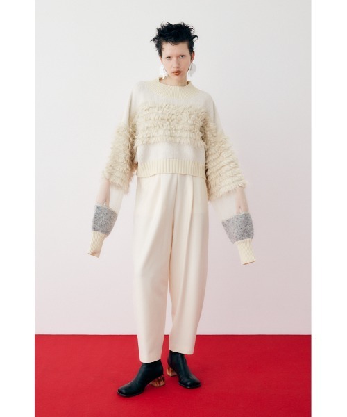 HeRIN.CYE（ヘリンドットサイ）の「Mix knit short tops　　ミックスニットショートトップス（ニット/セーター・レディース・ライトベージュ/グリーン系その他/ライトグレー・FREE）」の12枚目の写真