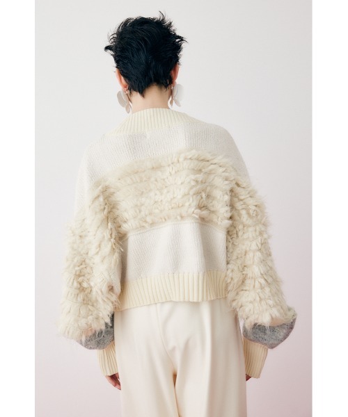 HeRIN.CYE（ヘリンドットサイ）の「Mix knit short tops　　ミックスニットショートトップス（ニット/セーター・レディース・ライトベージュ/グリーン系その他/ライトグレー・FREE）」の14枚目の写真