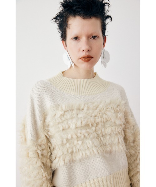 HeRIN.CYE（ヘリンドットサイ）の「Mix knit short tops　　ミックスニットショートトップス（ニット/セーター・レディース・ライトベージュ/グリーン系その他/ライトグレー・FREE）」の15枚目の写真