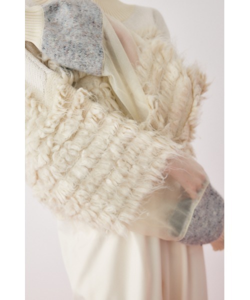 HeRIN.CYE（ヘリンドットサイ）の「Mix knit short tops　　ミックスニットショートトップス（ニット/セーター・レディース・ライトベージュ/グリーン系その他/ライトグレー・FREE）」の17枚目の写真