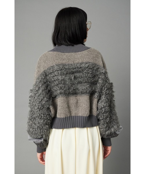 HeRIN.CYE（ヘリンドットサイ）の「Mix knit short tops　　ミックスニットショートトップス（ニット/セーター・レディース・ライトベージュ/グリーン系その他/ライトグレー・FREE）」の19枚目の写真