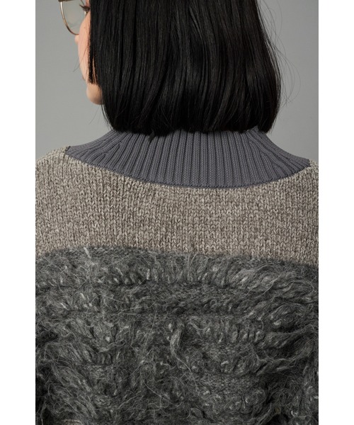 HeRIN.CYE（ヘリンドットサイ）の「Mix knit short tops　　ミックスニットショートトップス（ニット/セーター・レディース・ライトベージュ/グリーン系その他/ライトグレー・FREE）」の20枚目の写真