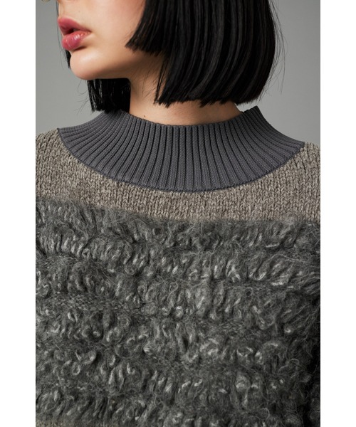 HeRIN.CYE（ヘリンドットサイ）の「Mix knit short tops　　ミックスニットショートトップス（ニット/セーター・レディース・ライトベージュ/グリーン系その他/ライトグレー・FREE）」の21枚目の写真