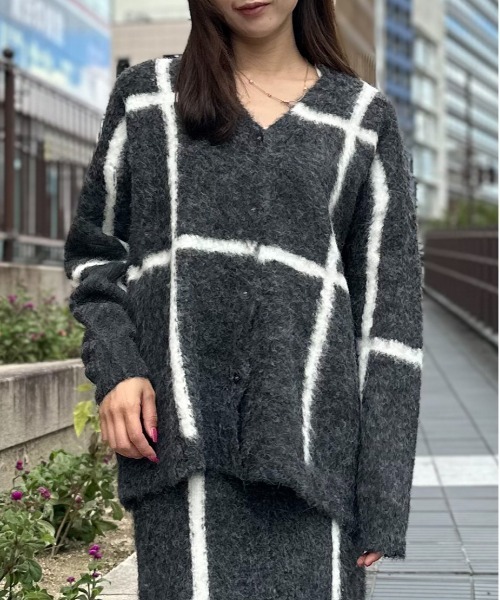 セール】5Gシャギーチェックカーディガン（カーディガン/ボレロ）｜Per