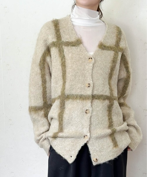 セール】5Gシャギーチェックカーディガン（カーディガン/ボレロ）｜Per