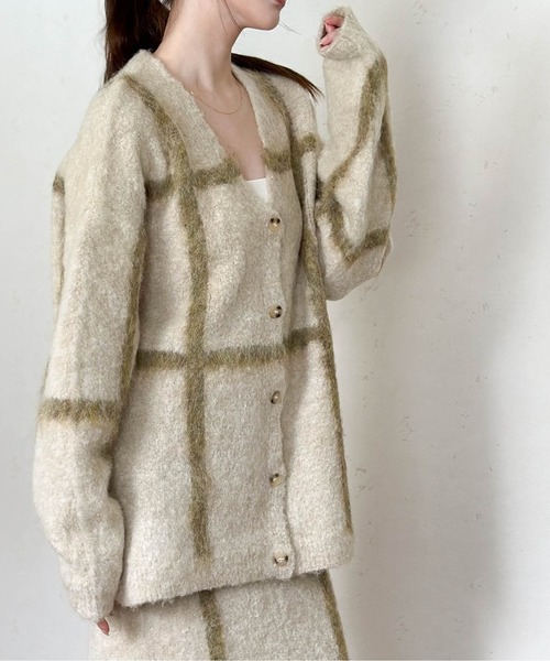 セール】5Gシャギーチェックカーディガン（カーディガン/ボレロ）｜Per