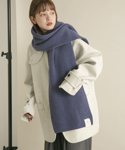 KBF(ケイビーエフ)の「タブ付きリブニットマフラー(マフラー・レディース・バーガンディー/グレー/ブルー・ONE)」の17枚目の写真