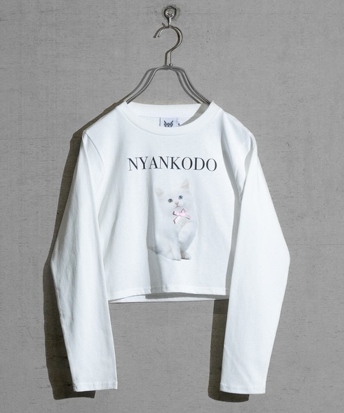 JOHN'S CLOSET(ジョンズクローゼット)の「【t】〔神保町にゃんこ堂〕ネコプリント サイドシャーリング ロンT(Tシャツ/カットソー・レディース・ブラック系1/ピンク系1/ピンク系2/ブラック系2/ホワイト系1/ホワイト系2・MEDIUM)」の18枚目の写真