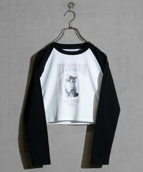 JOHN'S CLOSET(ジョンズクローゼット)の「【t】〔神保町にゃんこ堂〕ネコプリント サイドシャーリング ロンT(Tシャツ/カットソー・レディース・ブラック系1/ピンク系1/ピンク系2/ブラック系2/ホワイト系1/ホワイト系2・MEDIUM)」の17枚目の写真