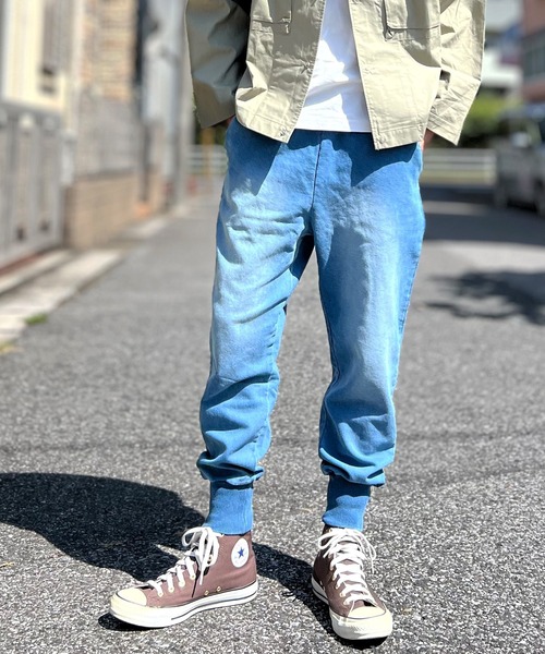 ジョガーパンツ カットデニム スウェット デニム ストレッチ メンズ